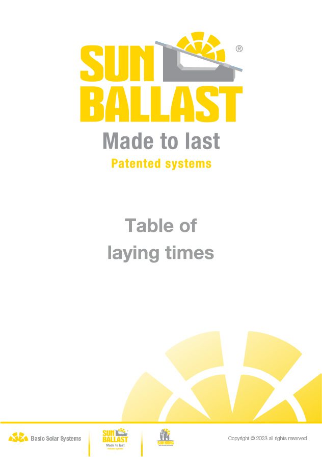 Table of laying times